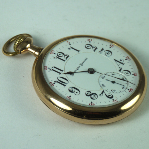 antique stem-wound gold pocket watch: 16 Size Illinois Watch Company Burlington Special