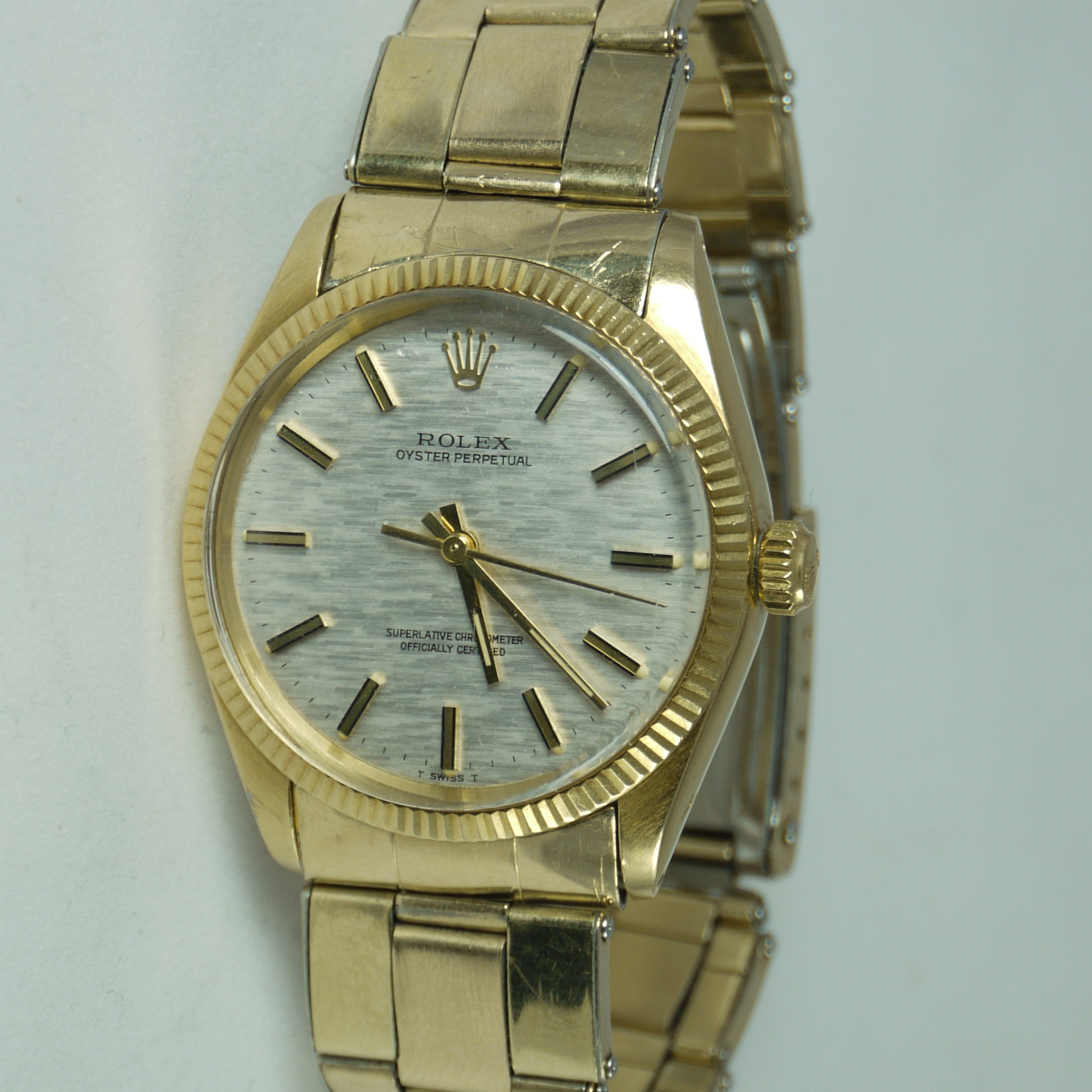 1971 Rolex 1005 Oyster Perpetual Chronometer wristwatch in 18 karat yellow gold with original gold band
