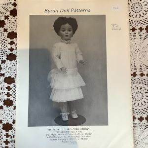 Sewing pattern to make a bustled dress for 20-inch doll