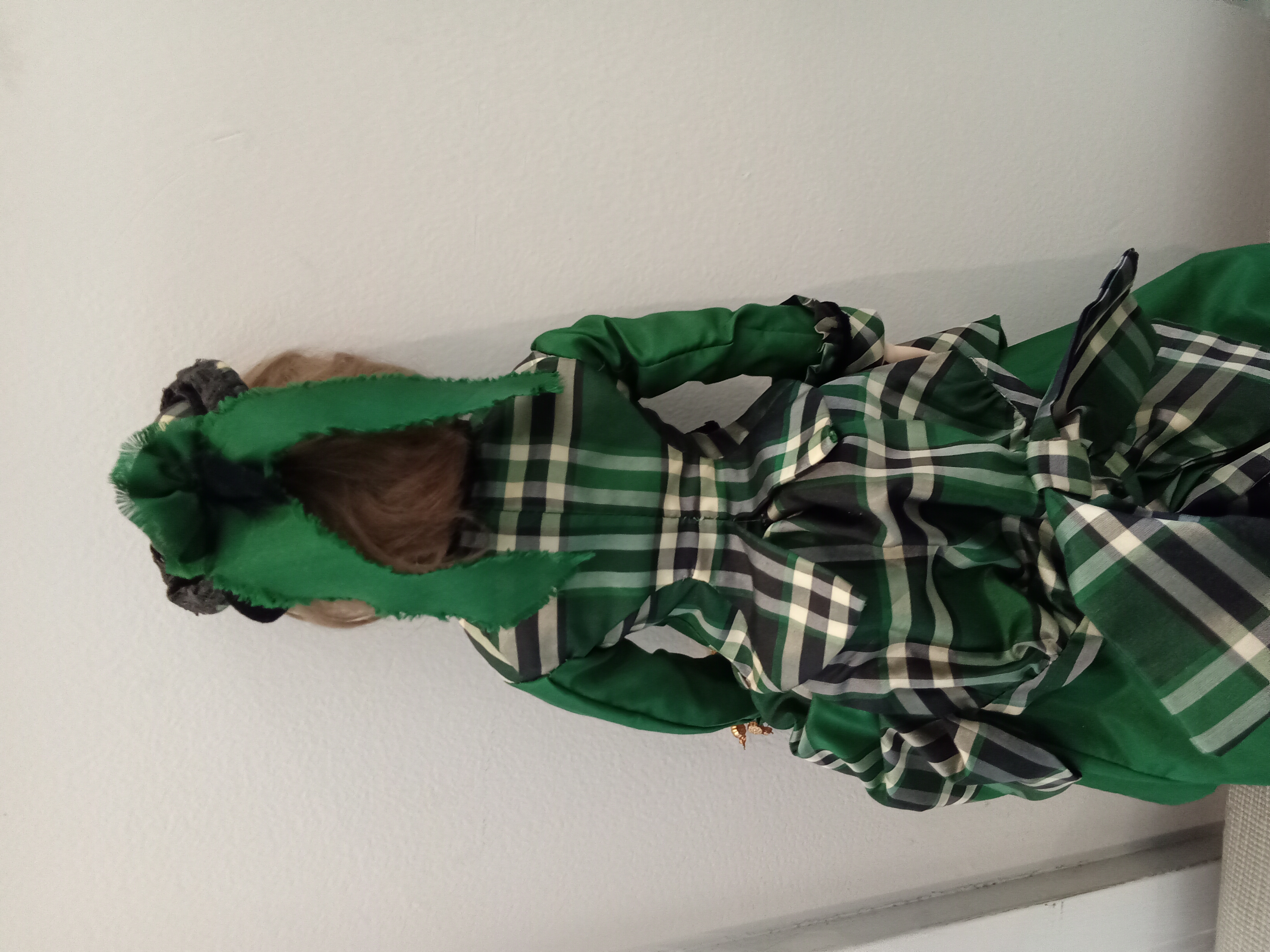 Lady in Green Plaid back